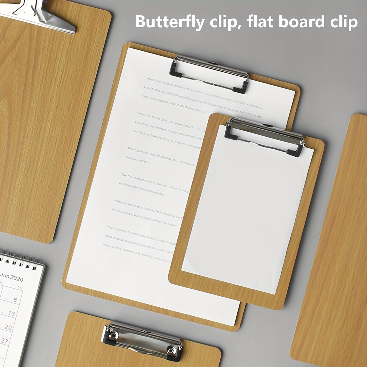 A4 Wood Clipboard Letter Size Menu Paper Clip Board Writing Board