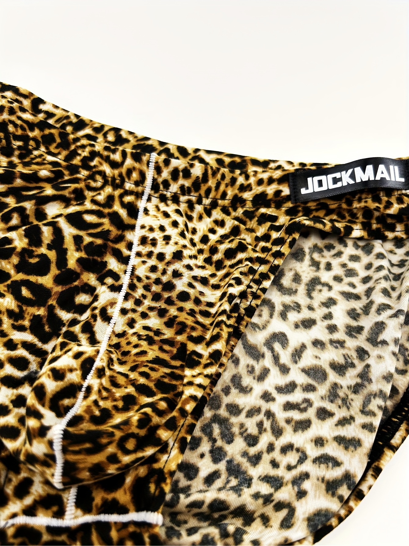 JOCKMAIL Men's Leopard Printed Pouch Briefs Shorts Low Rise Underwear  Underpants