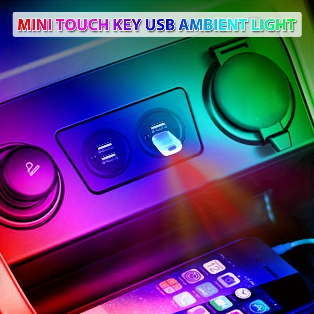 1pc mini led usb car interior light touch key atmosphere ambient lamp accessories details 4