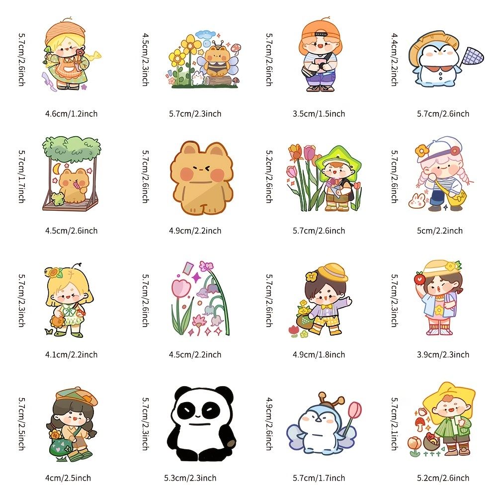 60pcs Cute Cartoon Stickers Girls Cartoon Flower Animal Stickers Waterproof  Cups Laptop Luggage Sticker For Kids Phone Book | Free Shipping For New  Users | Temu Canada