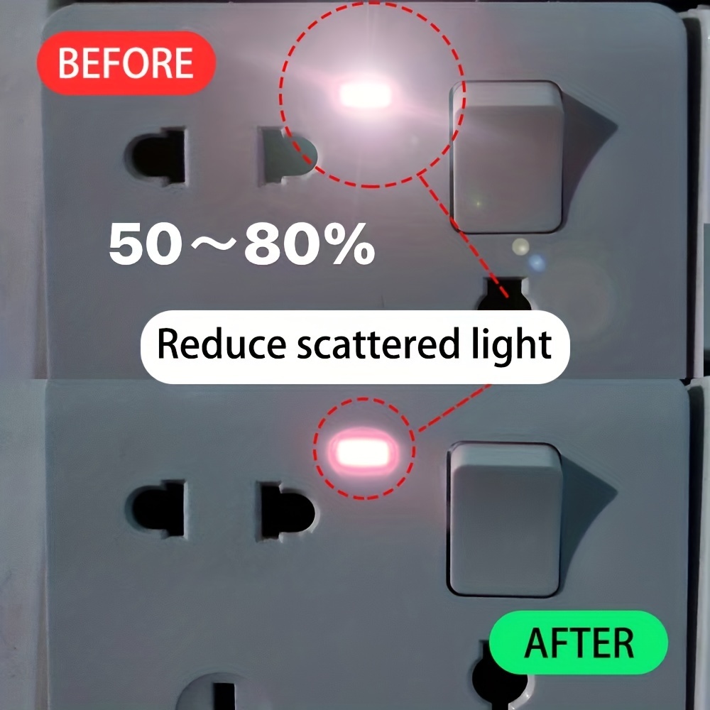 Light Dimming Stickers, Light Blocking Stickers Blackout Stickers, Dimming  80%~100% of LED Lights(1 Pre-Cut + 1 Uncut)