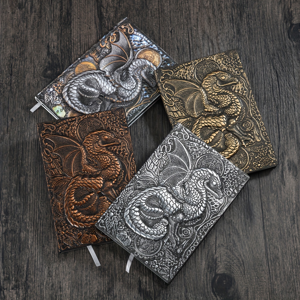 A5 Retro Relief 3D Dragon Notebook, 100 Sheets