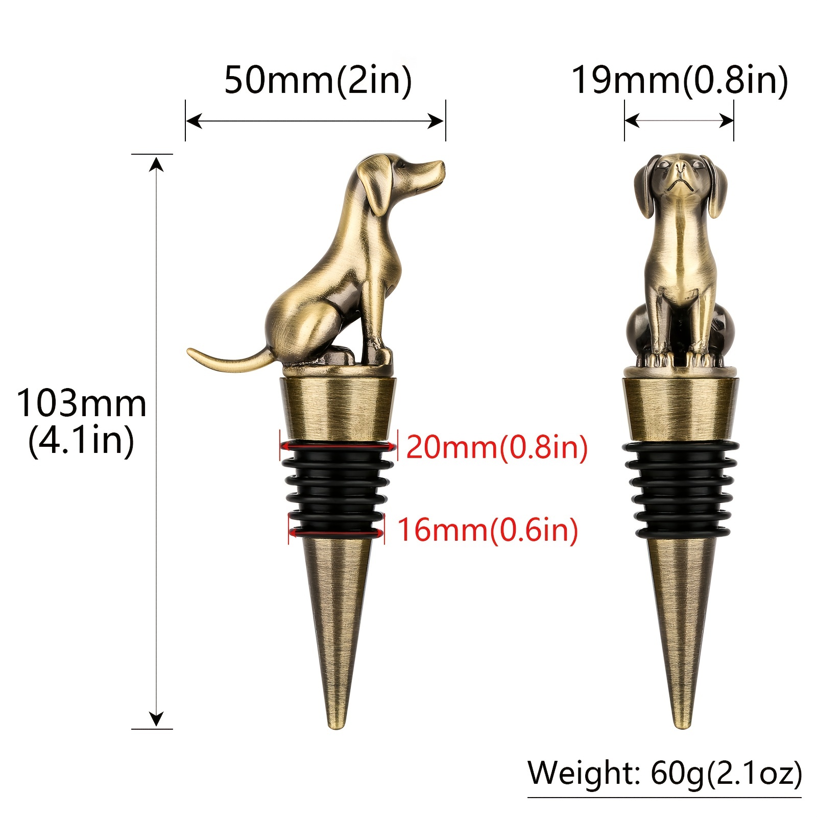 Metal Labrador Retriever Wine Stopper for Men