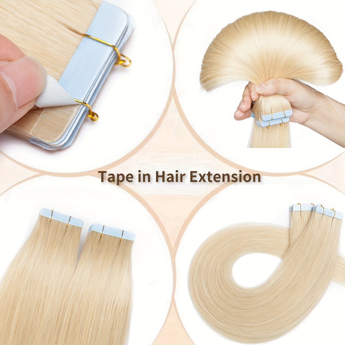 Invisible Seamless Tape In 100% Human Hair Extensions - Temu