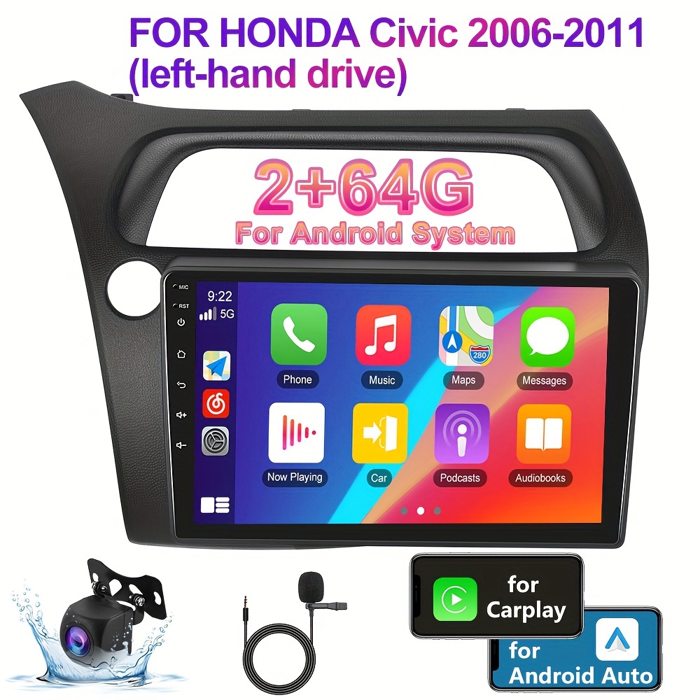  Android 11 Car DVD Radio Video Player for Honda Civic Hatchback  2012 2013 2014 2015 2016 2017, 9 Inch Car GPS Navigation System Multimedia  Player, Support BT Call Google Service : Electronics