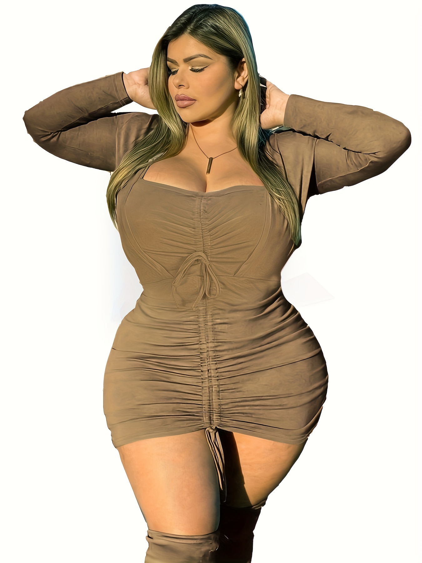 Womens Sexy Plus Size Outfits Short Sleeve Bodycon Slim Party Night Midi  Dress