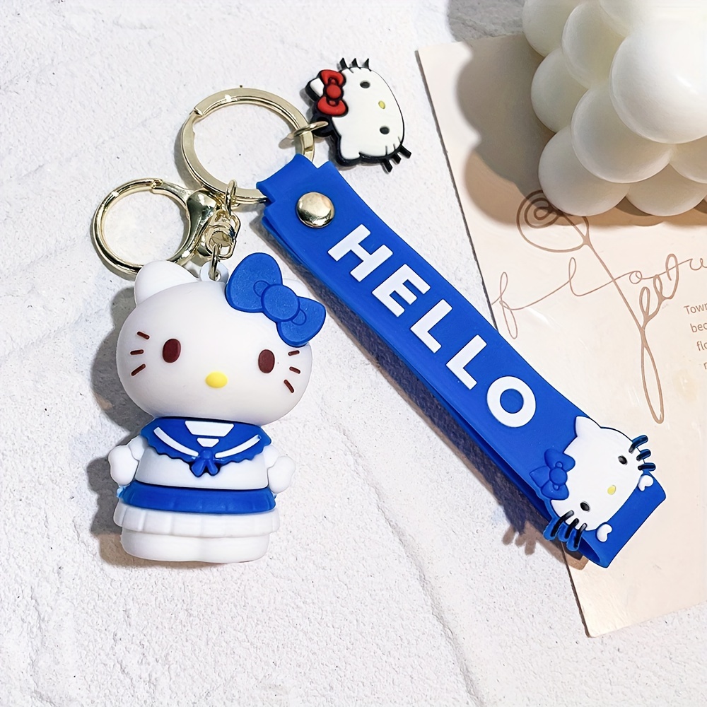 Porte-clés Sanrio en PVC mignon accessoires de dessin animé Hello