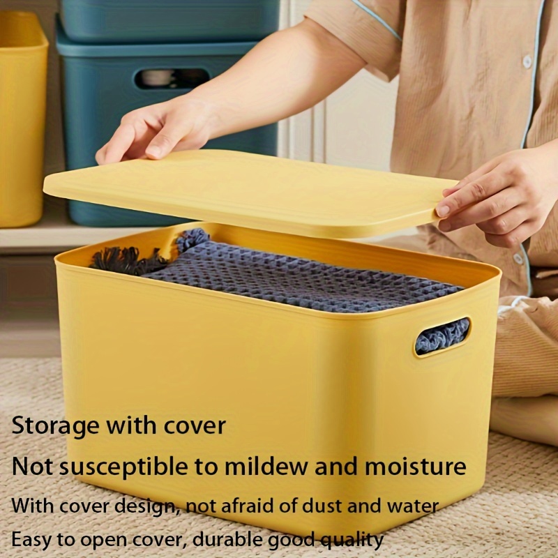 Plastic Toiletry Storage Box With Lid Reusable Clothes - Temu