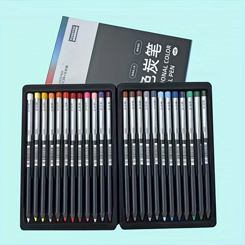 Corot 12pcs Coloured Charcoal Pencils ,4 Colors Painting Sketching Pencils,  Skin Tone For Begin Painter Or Artist