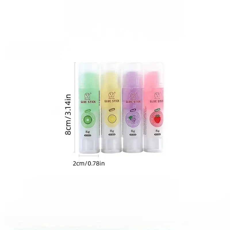1pc Creative Cute Solid Glue Color Fruity Handmade Solid Glue Stick PVP  Strong Viscosity