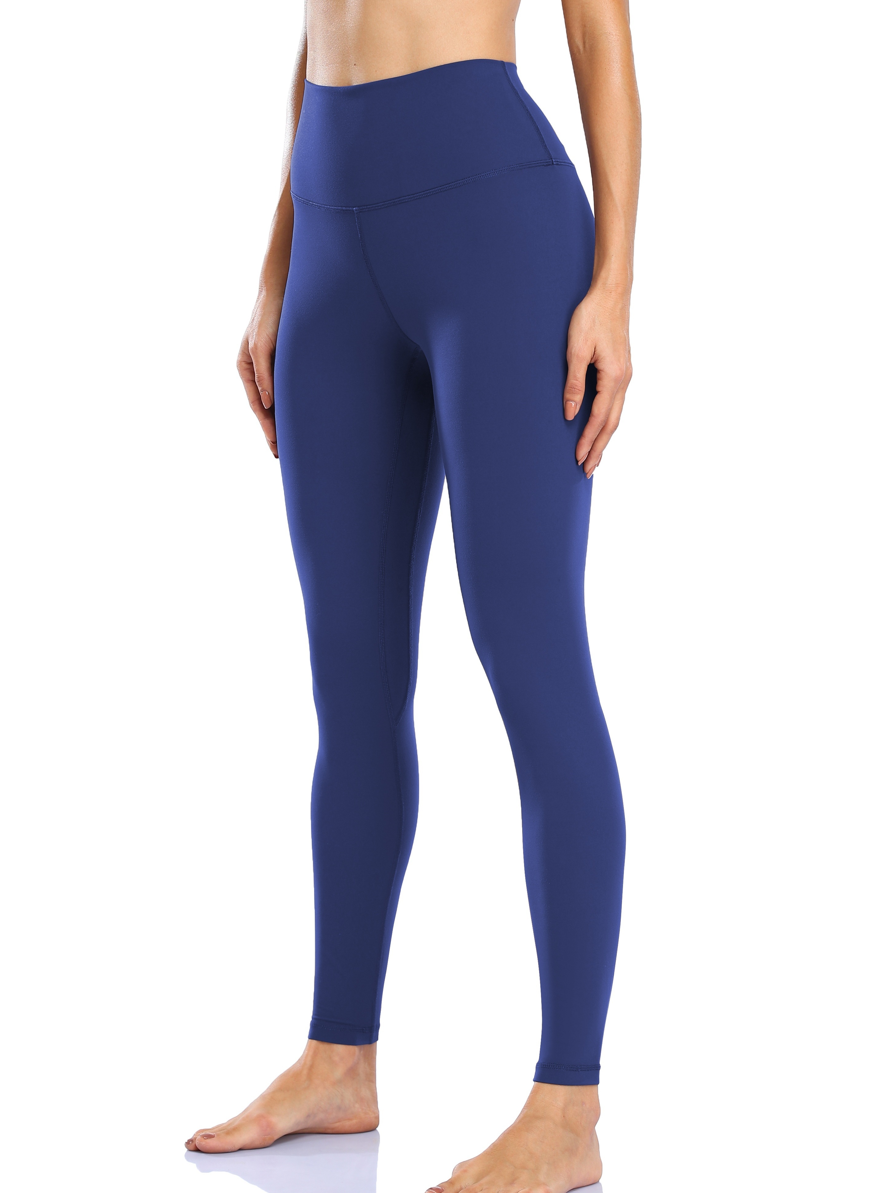 ZQGJB Yoga Pants for Women Non See Through-High Waisted Tummy Control  Tights Leggings Solid Color Workout Sports Running Athletic Skinny Pants  Blue XL