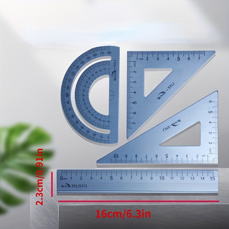 Student Ruler Triangular Precision Architecture Supplies Aluminum Alloy  Stationery