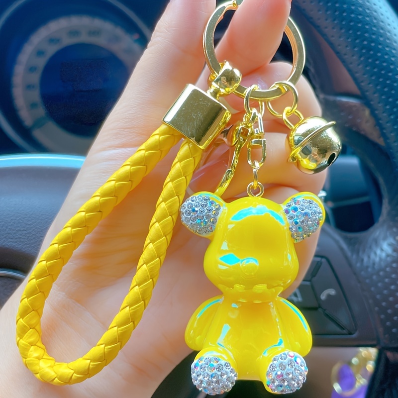 Fashion Bow Tie Bear Keychain Women Girl Leather Lanyard Cute Animal Key  Chain Cute Bag Charms Keyring Pendant Jewelry Bulk