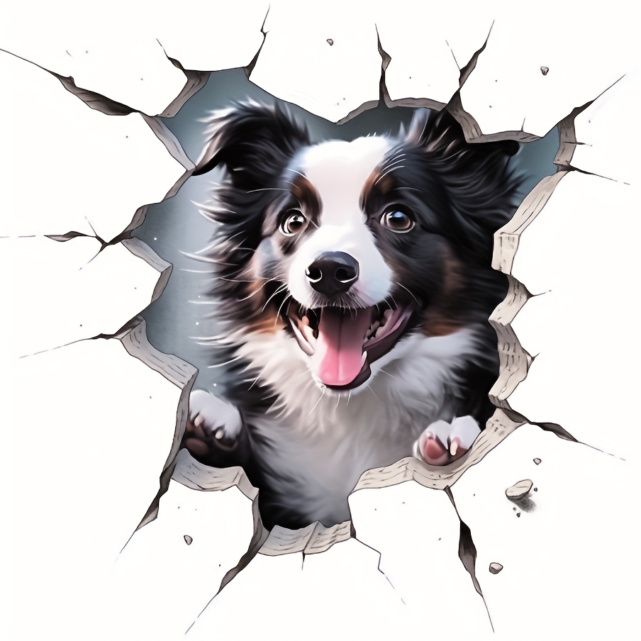 4in1 Border Collie Vinyl Sticker Border Collie Window Decal Funny Face  Waterproof Tractor Toys For Faces Skateboard Office Stickers - Temu