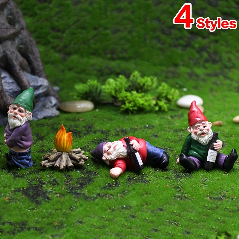 Mini Gnome Resin Statue Set Fairy Garden Accessories - Temu