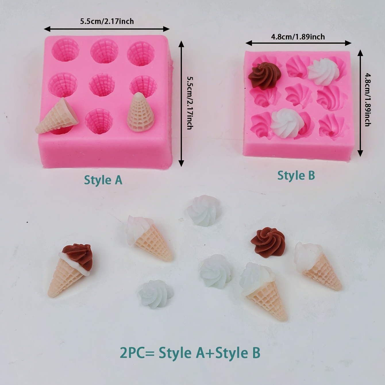 Image of 2pcs Mini Aromatherapy Candle Silicone Mold, 2pcs To Style A+. Handmade Candle Diy Molds, Candle Making Molds, Diy Silicone Molds For Glue And Jewelry Making, And Decorative Candle Accessory Molds.