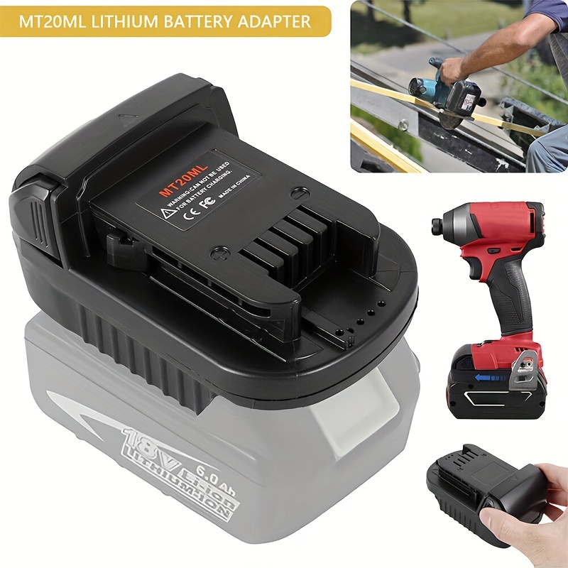 Lilocaja MT20ML Battery Adapter for Milwaukee M18 18V Tools, Makita to  Milwaukee Battery Adapter Compatible with Makita 18V Max Li-ion Battery