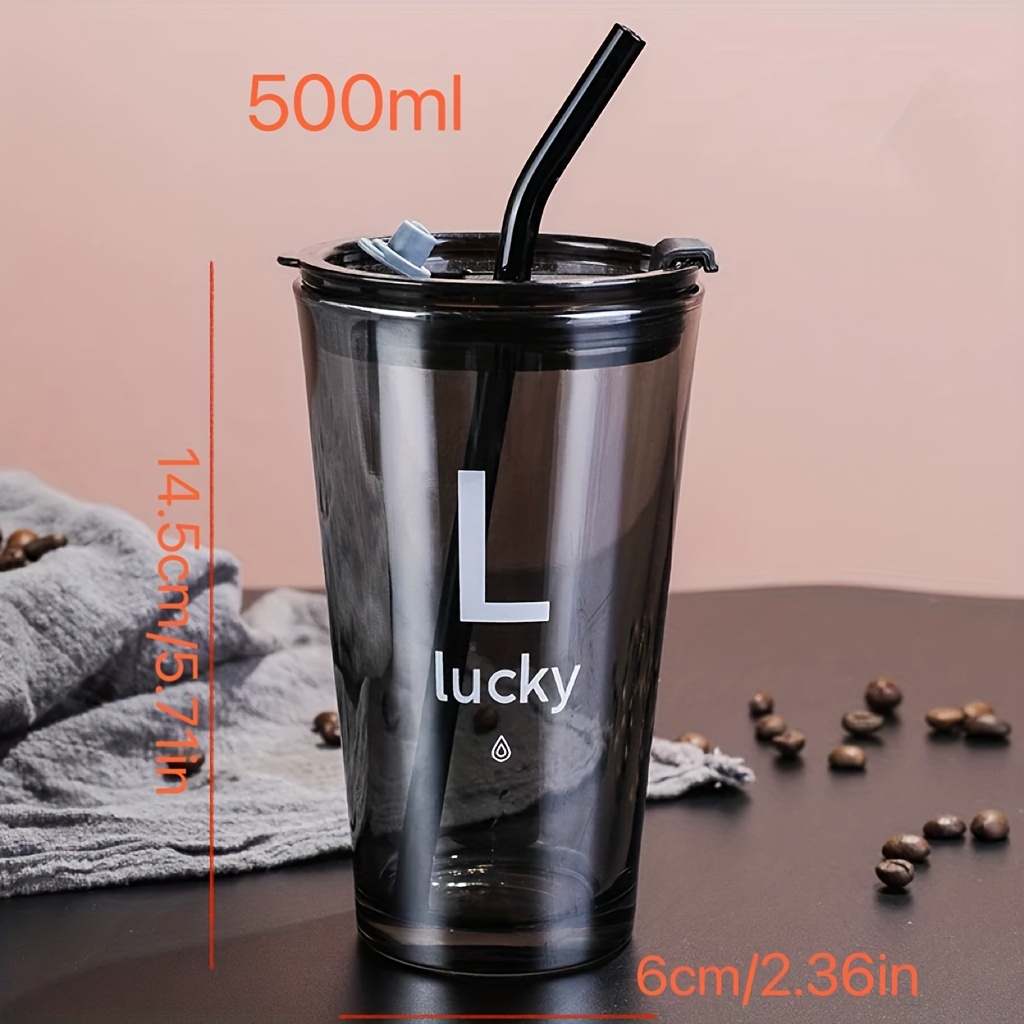 Glass Cup With Lid and Straw Tea Cup 420ML Milk. Juice Coffee. Water. Mugs  Heat Resistant