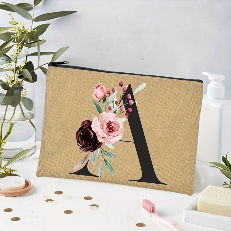 Floral Print Cosmetic Bag Bridesmaid Makeup Case Organizer