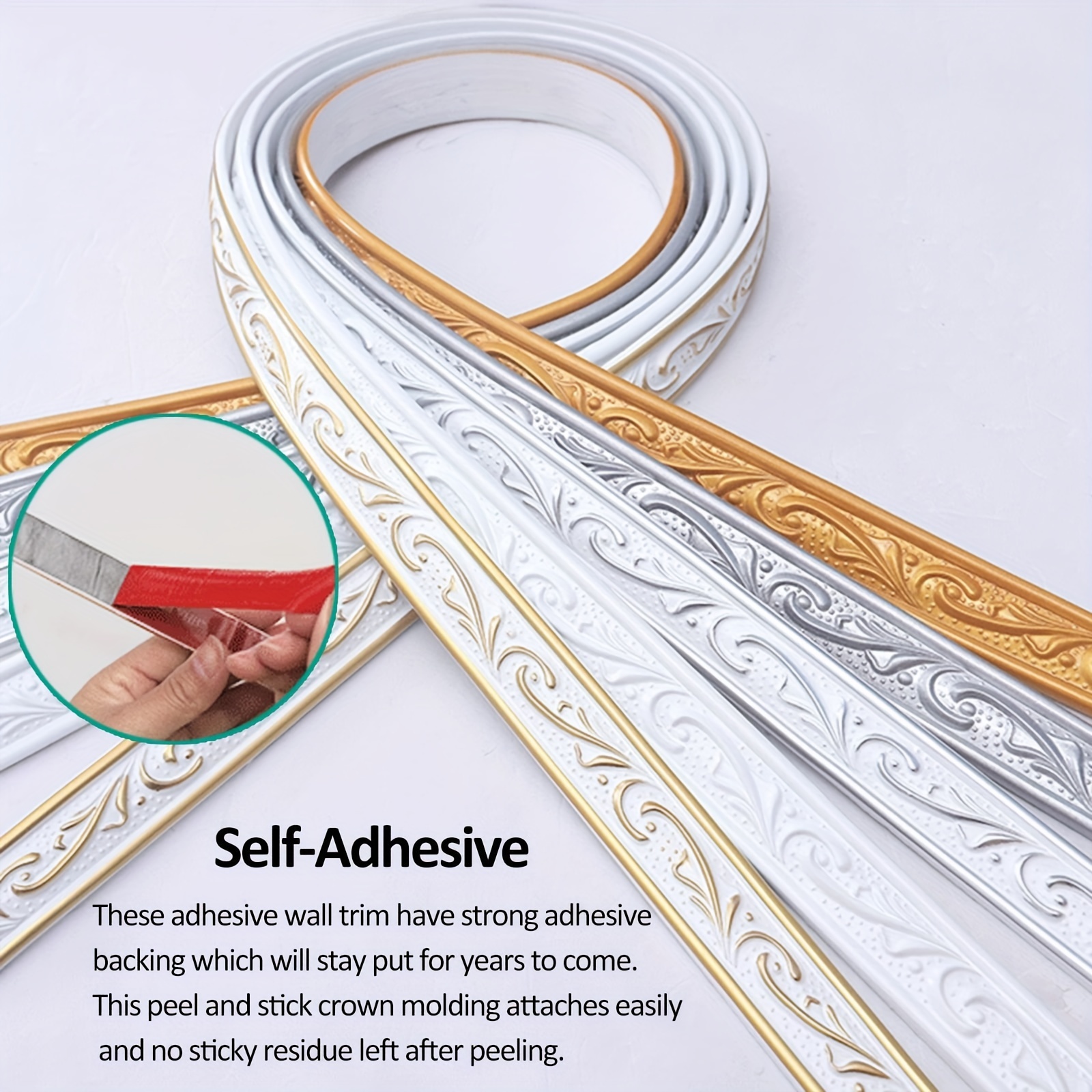 Flexible Molding Trim Self Adhesive, Peel and Stick Crown Molding Ceiling  Molding, Wall Trim for Home Decor (White) : : Home Improvement