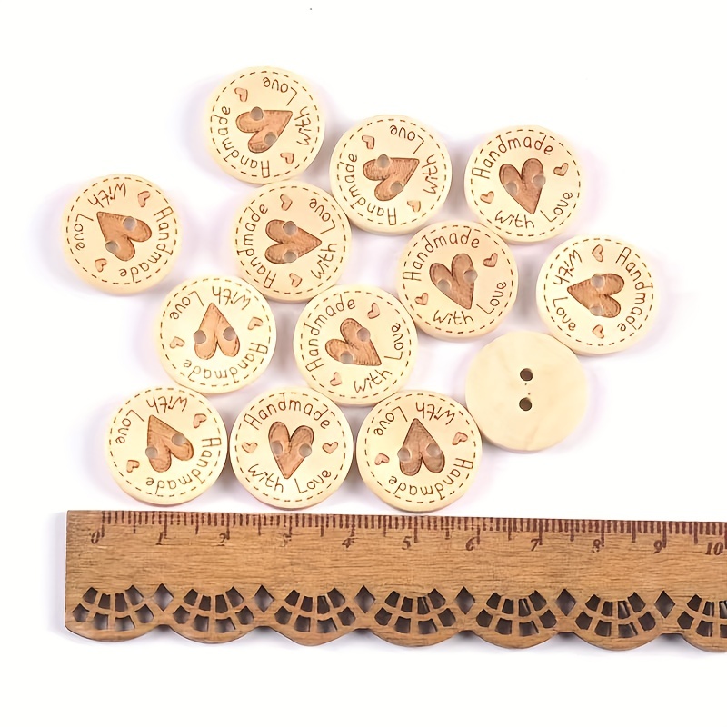 Heart Wood Buttons Sewing Scrapbooking Gift Handwork Home - Temu
