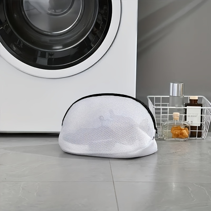 1pc Mesh Laundry Bag, White Portable Shoe Laundry Bag For Household