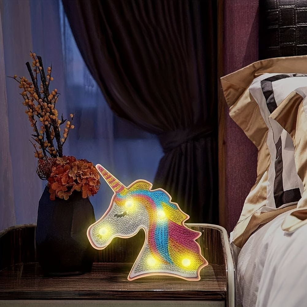 LED Diamond Painting Lamp, 5D Embroidery Light With Colorful Seven