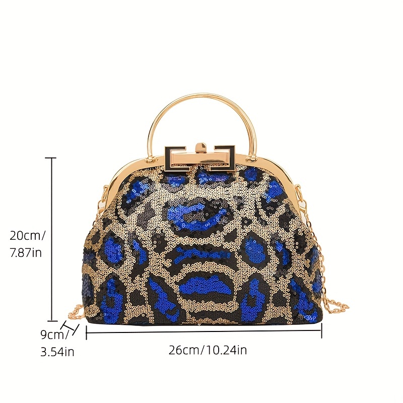 Leopard print clutch on sale bag with chain