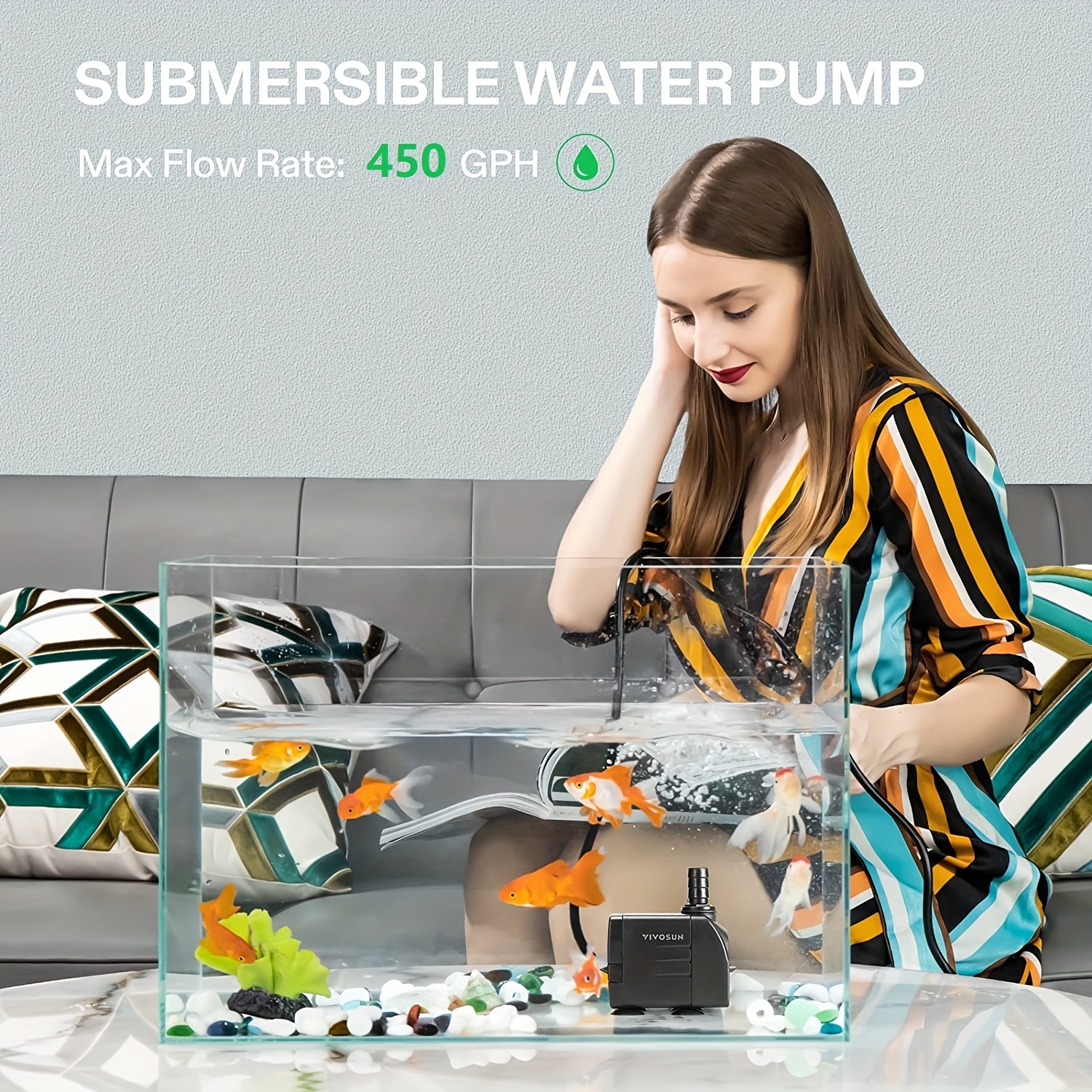 Pompe Submersible 450 GPH/25 W Pompe De Levage Ultra - Temu Canada