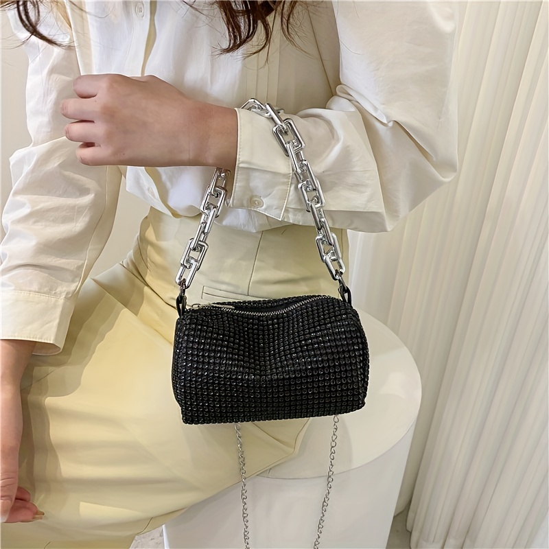 Metal Chain Crossbody Flap Bag Set, Pu Leather Textured Bag, Classic  Versatile Fashion Shoulder Bag - Temu