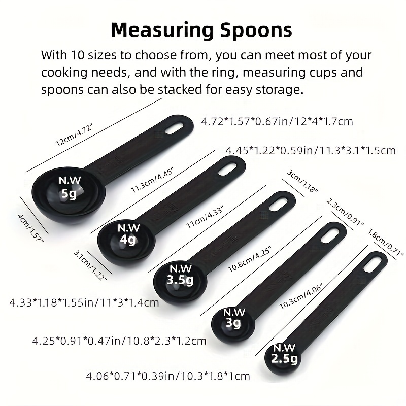 5/10PCS with Scale Measuring Spoon Teaspoon Multipurpose Spoon