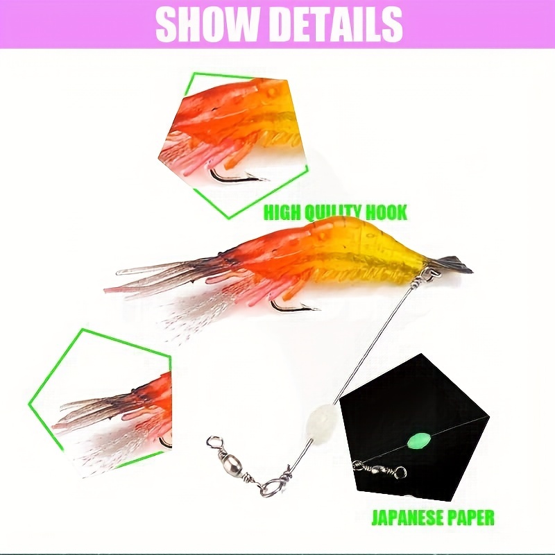 Cheap 5pcs/lot 9cm 5.2g Luminous Shrimp Lures Artificial Soft