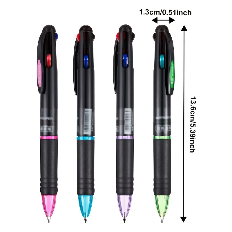 Set of 24 Bulk Lot 2pc Mini Retractable 4-Color Multi-Color Pens (48 Pens  Total)