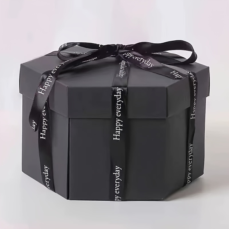  Caja de regalo, caja de embalaje, negro/blanco/, caja de papel  para embalaje de fiesta de San Valentín, caja de dulces, cajas de cartón de  regalo (color negro, tamaño de la caja
