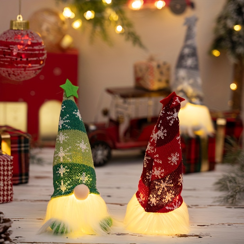 Christmas Decorations With Led Fairy Lights, Santa Elf Dolls Lighting, Xmas  Gnomes Plush Ornaments Sequin Faceless Elf Lamp For Nordic Xmas Tree  Holiday Party Home Table Decor Pendant Valentine Thanks Giving Day