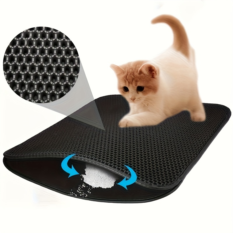 Doppelschichtige Katzenstreu-Auffangmatte, Rutschfeste, Waschbare Katzenreinigungsmatte Für Die Katzentoilette Von Haustieren 1