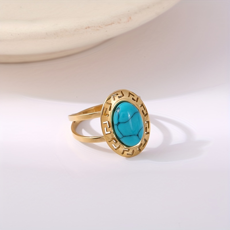 Stylish Stainless Steel Geometric Retro Ring