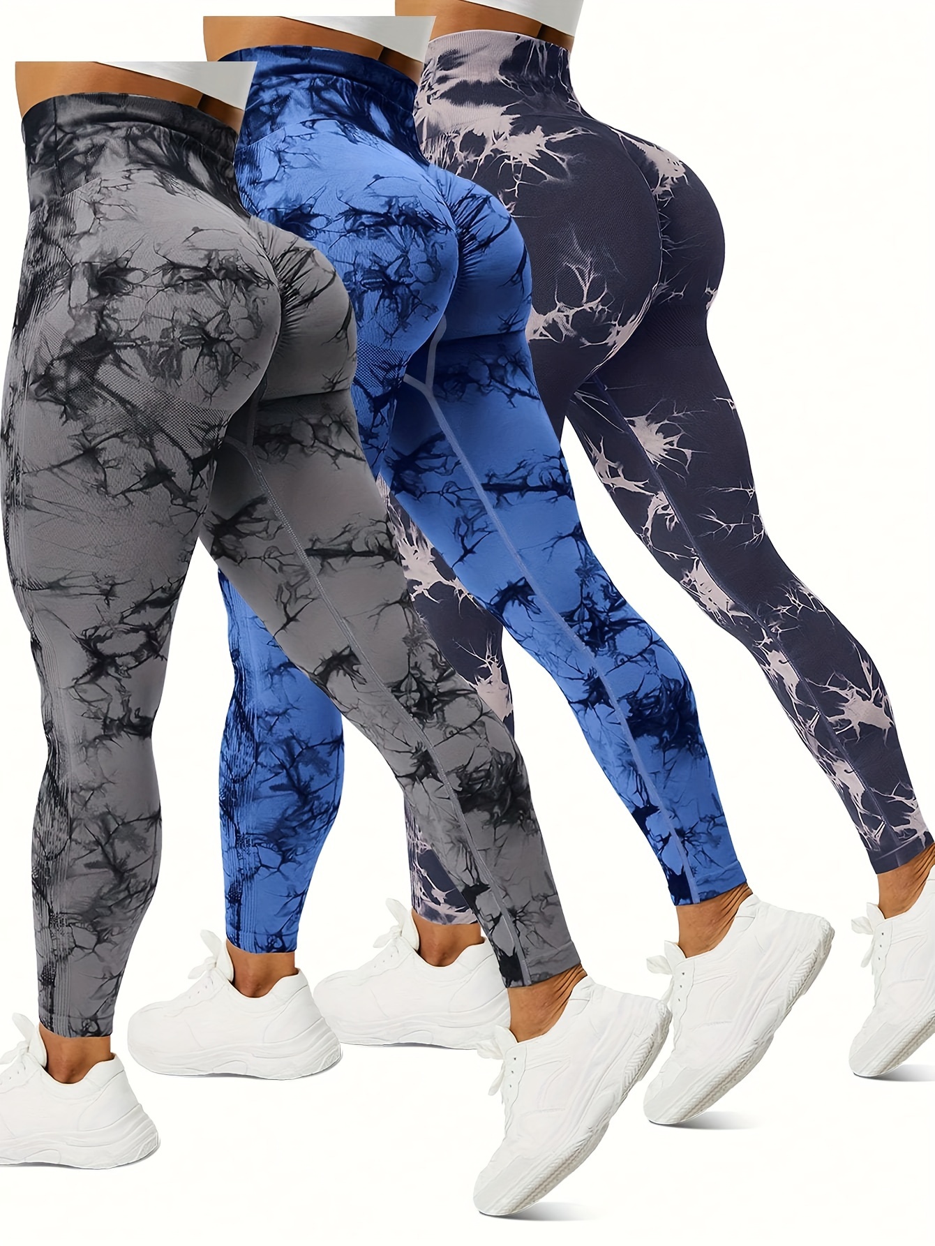 Tie Dye High Stretch Yoga Workout Pants, Fitness Running Sports Leggings,  Women's Activewear