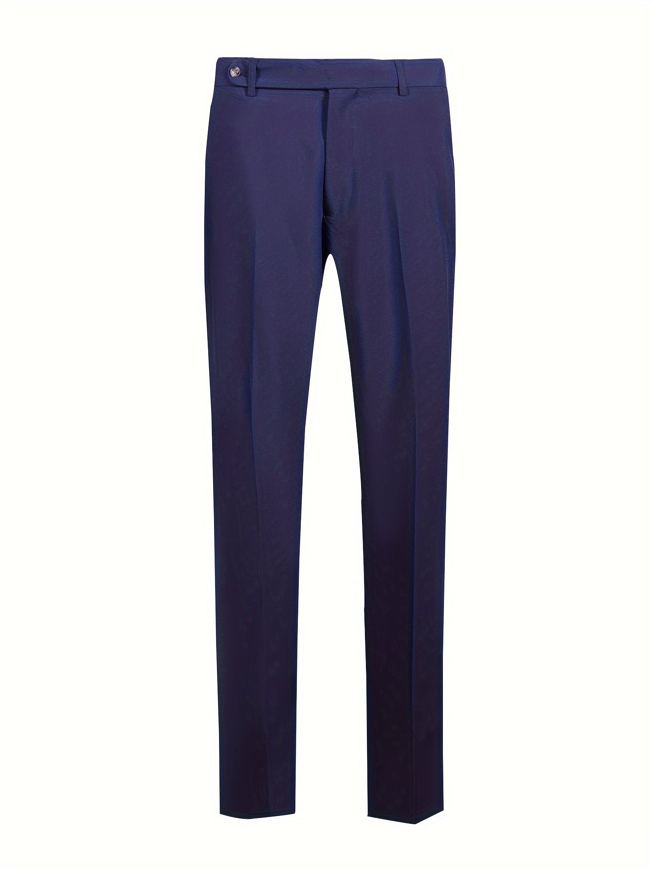 Classic Design Stretch Dress Pants, Men's Semi-formal Solid Color Slim Fit  Slightly Stretch Dress Pants For Business