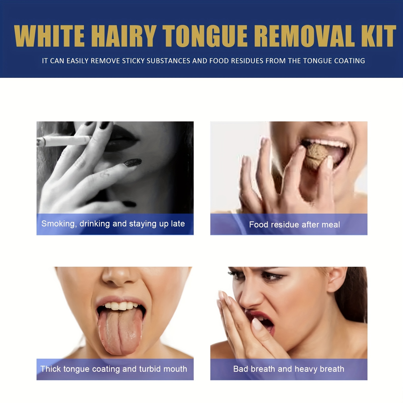 Tongue Scraper Coating Cleaning Gel Fresh Remove Oral Odor Cleaner Bad  Breath