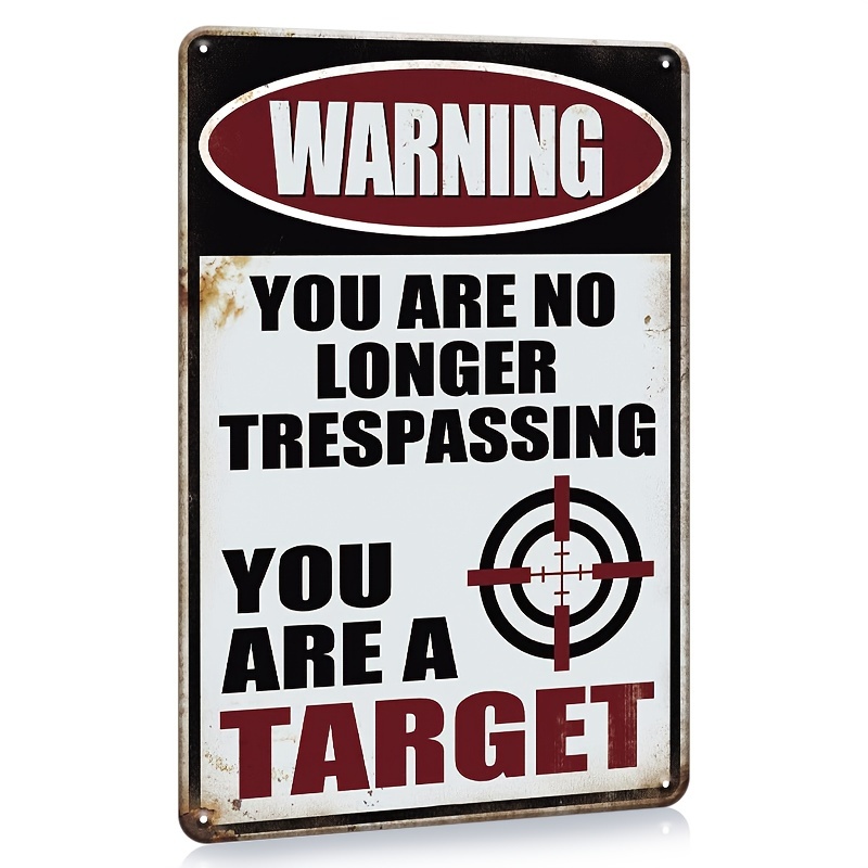 

Vintage Wall Decor: Add A Touch Of Humor To Your Man Cave Or Bar With This No Trespassing Metal Tin Sign!