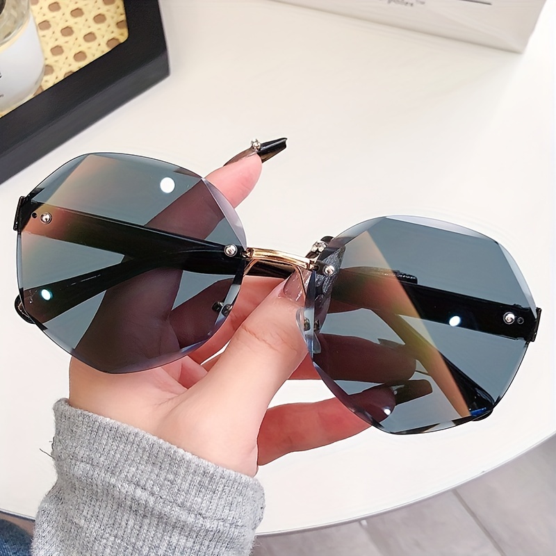 Gradient Lens Sunglasses Polygon Frame Glasses