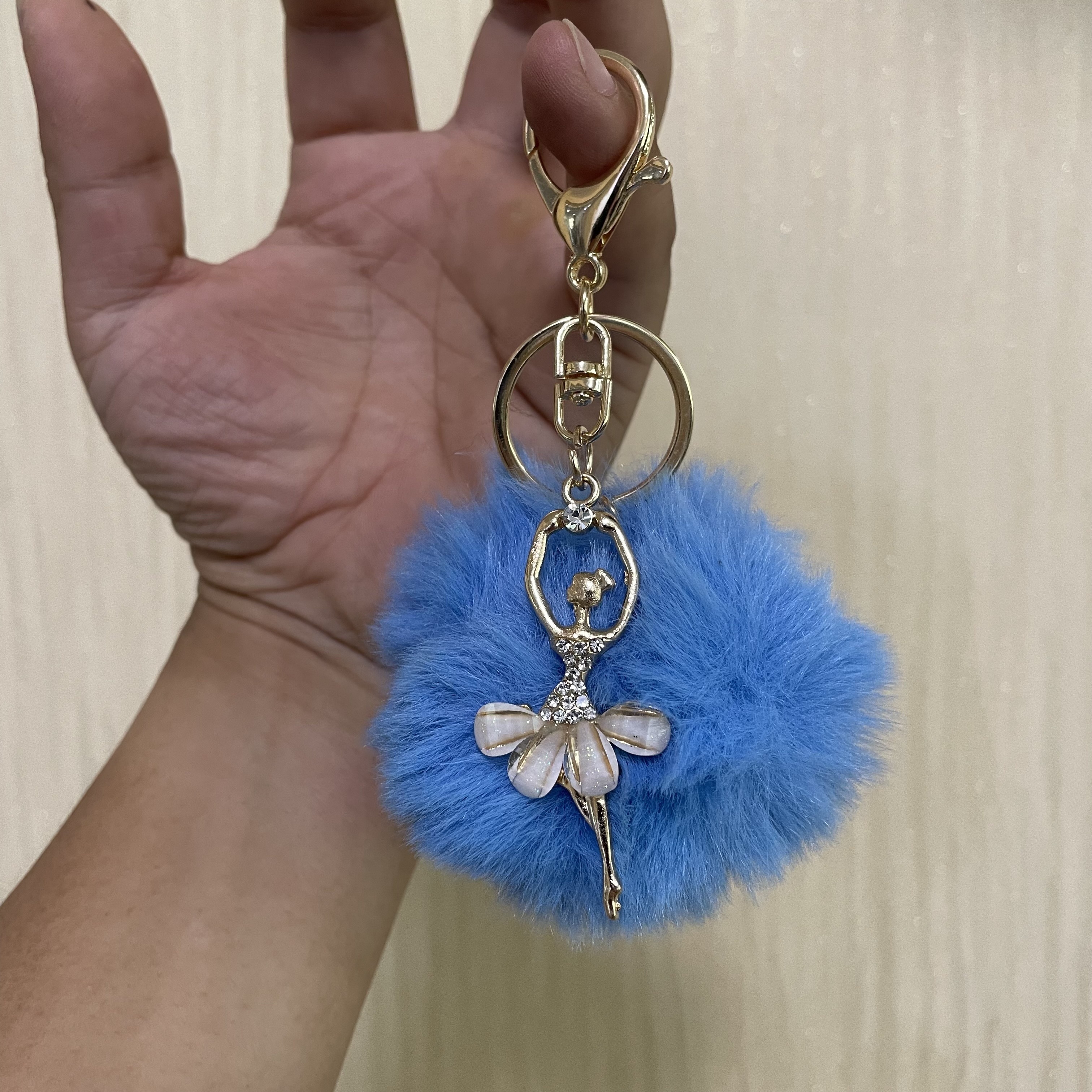 Zerodis Mini Blue French Horn Keychain Bag Key Ring Charm Pendant Jewelry  Women Girl Bag Cellph Car Pendant