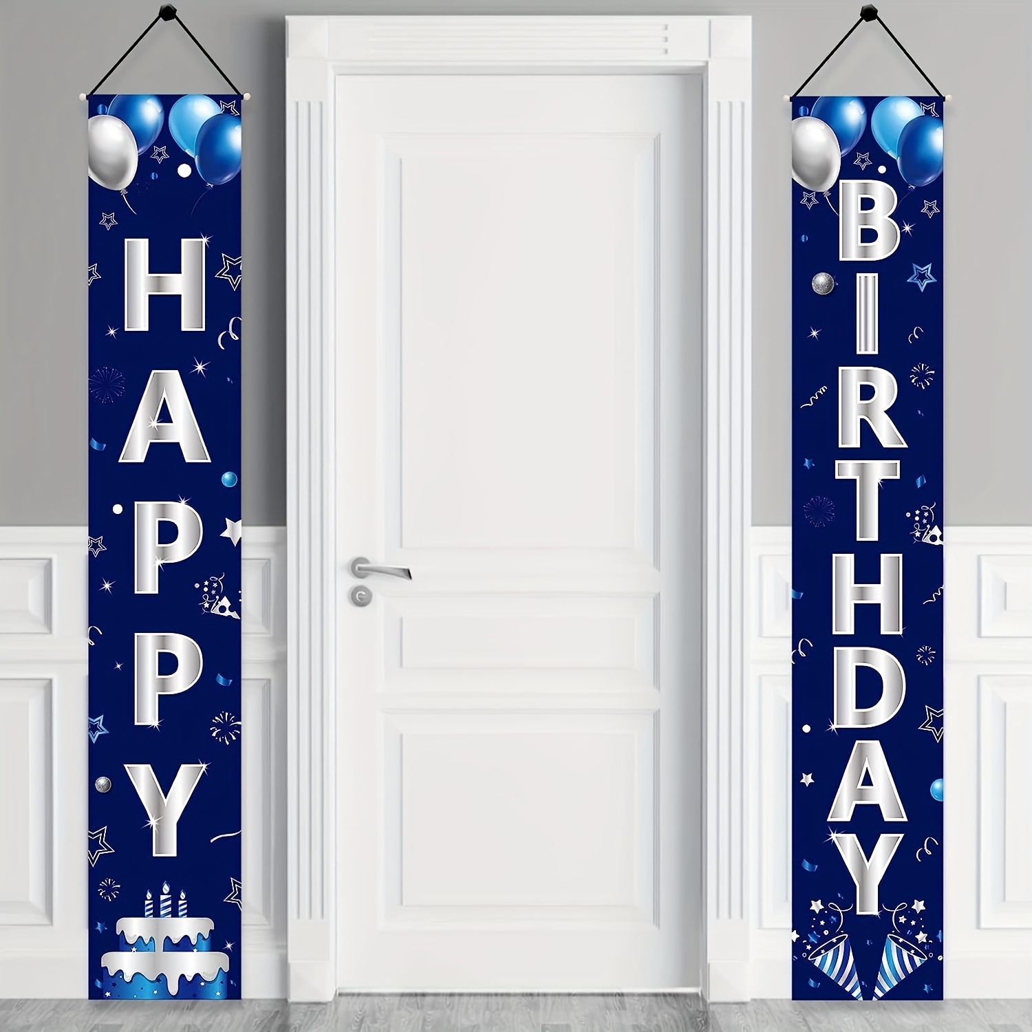 Decoraciones para fiesta de cumpleaños de 18 años, pancarta azul