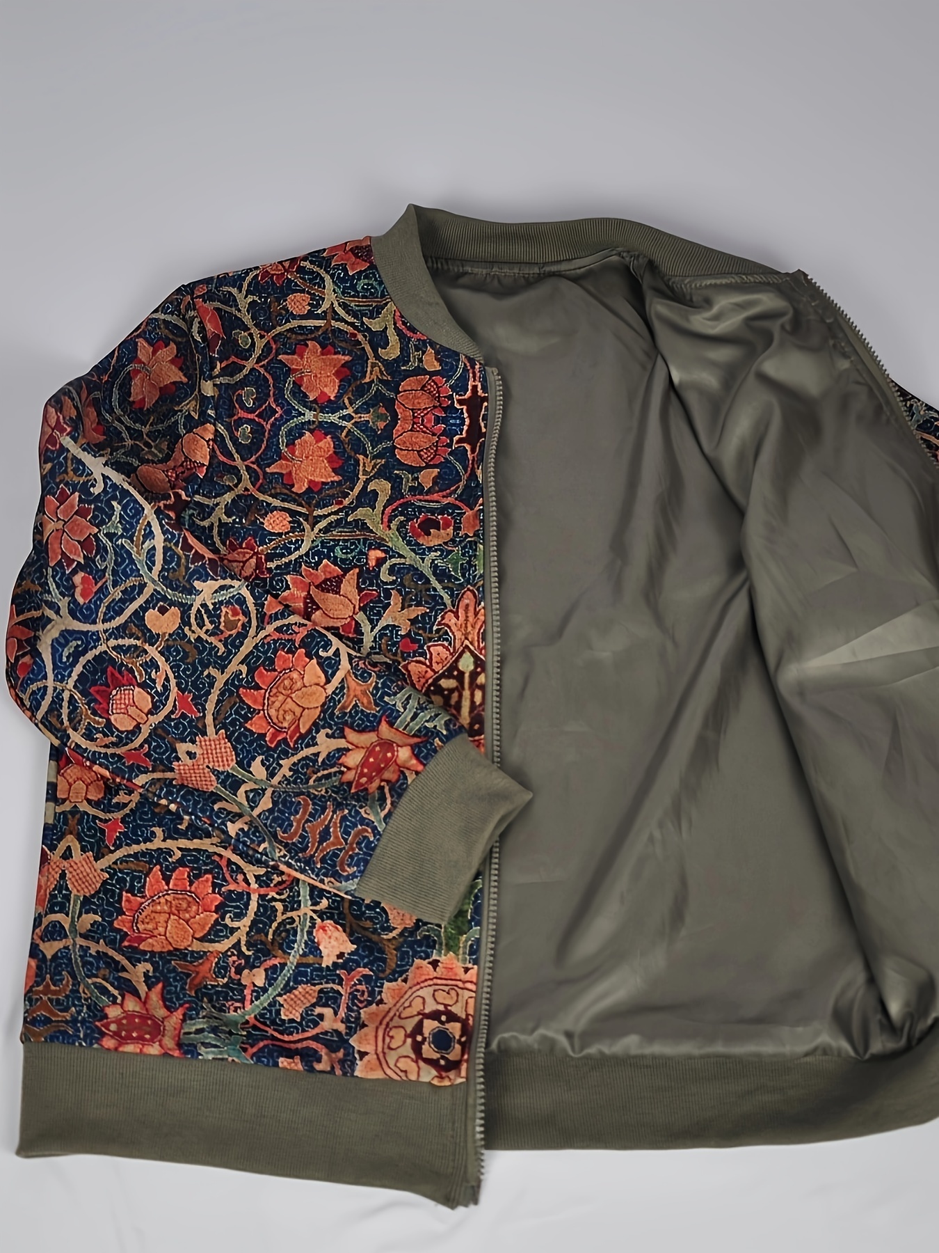 Zara floral print outlet bomber jacket