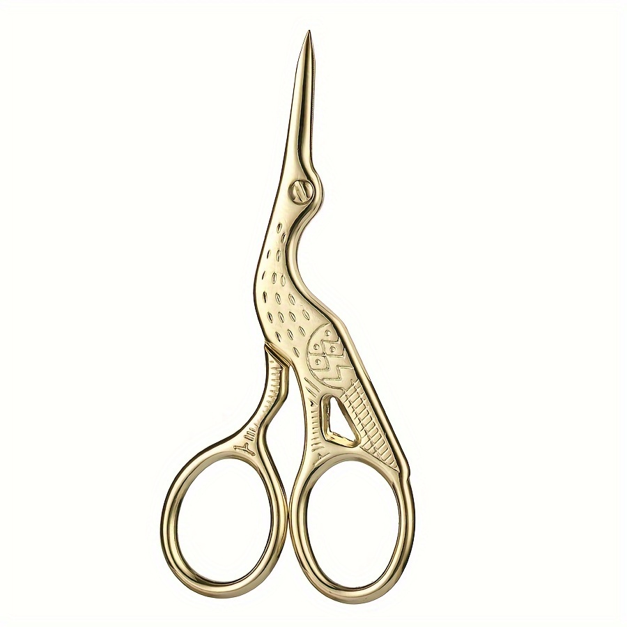 Gold Plated Bird Design Embroidery Scissors