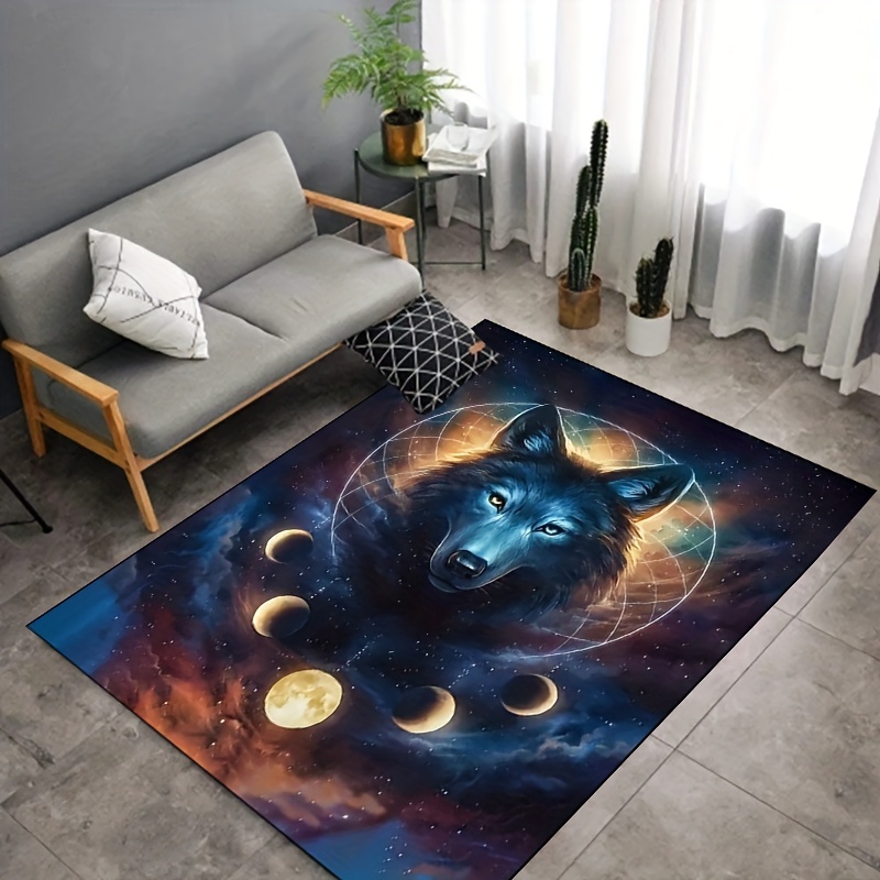 Wolf Pattern Kitchen Rug Animal Pattern Floor Carpet Mats