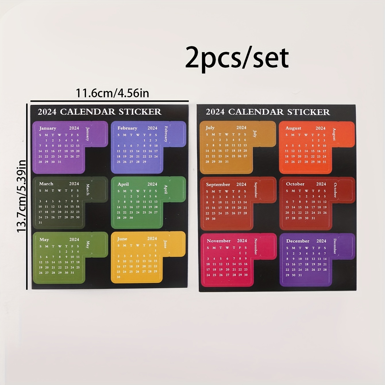 2024 CALENDAR LABELS Stickers Monthly Index Stickers Journal