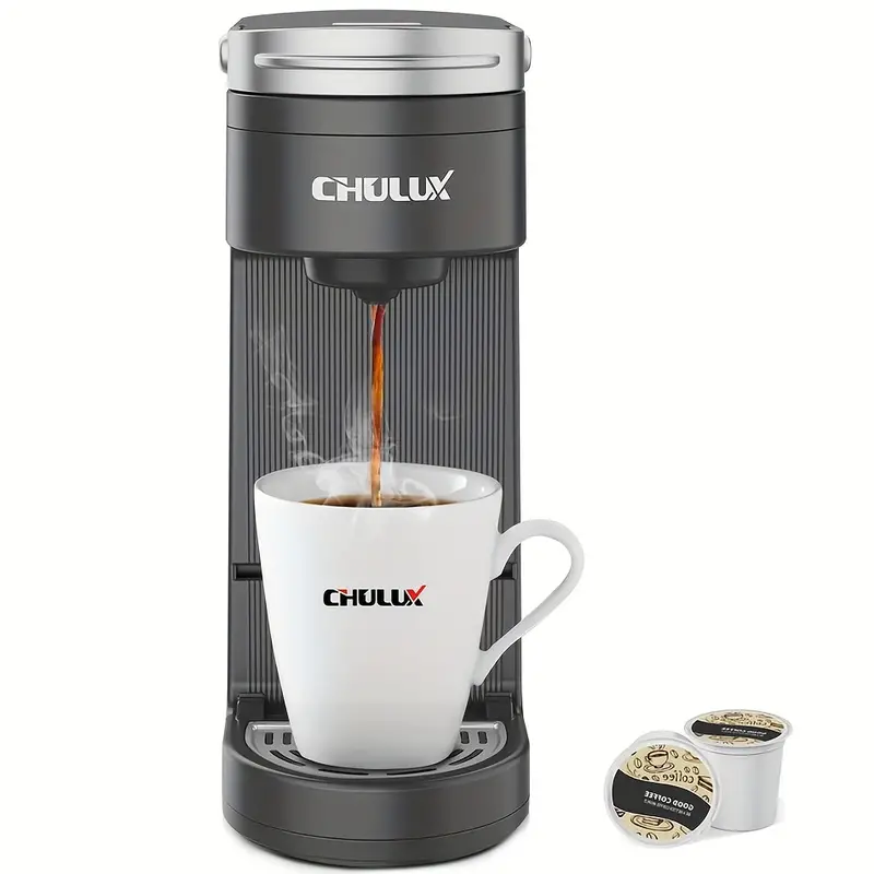 1pc capsule coffee maker ground coffee mini coffee machine brew delicious coffee in seconds with chulux upgrade single serve coffee maker 12oz fast brewing auto shut off one button operation coffee tools coffee accessories details 1