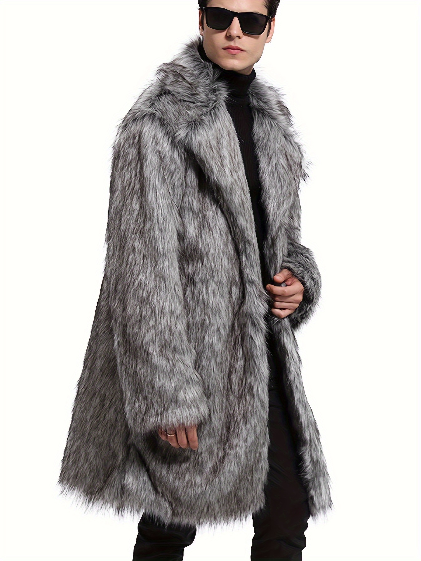 Mens overcoat hot sale with fur